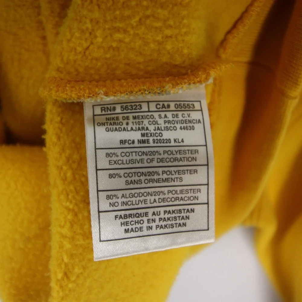 Vintage Nike Hoodie Mens XL Yellow Oregon Patches There Is No Finish Line